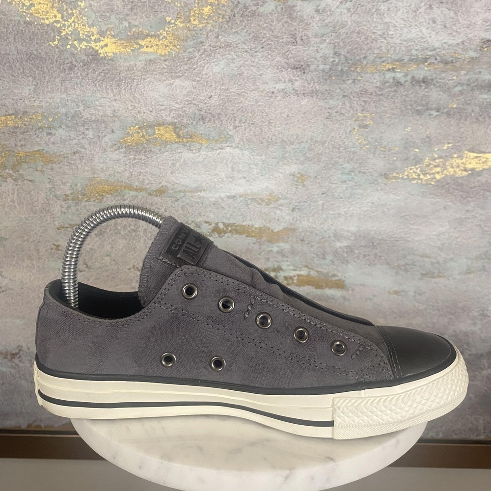 Converse All Star Slip OX Shoes Womens Size 6 Gray Slip On Low Top Sneakers - Picture 5 of 11